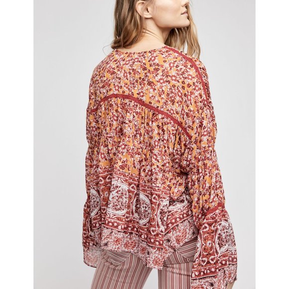 NWT Free People Lorriane Tiered Kimono / Mustard - Picture 3 of 6